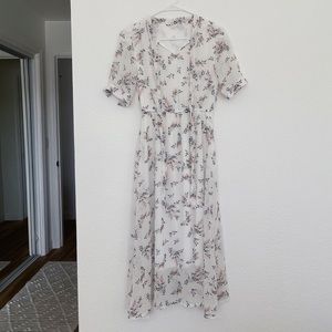 White Floral MIDI Dress